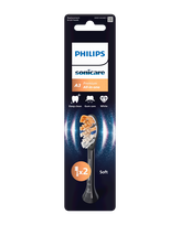 PHILIPS Sonicare Premium All-in-One (melni) elektriskās zobu birstes uzgaļi, 2 gab.
