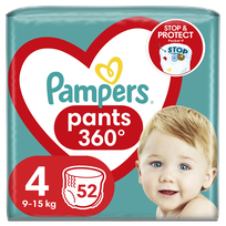 PAMPERS Pants-4 (9-15 kg) biksītes, 52 gab.