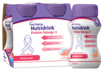 NUTRICIA Nutridrink Protein Omega 3 ar atsvaidzinošo persiku-mango garšu 125 ml, 4 gab.