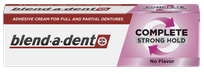 BLEND-A-DENT Complete Strong Hold, No Flavor fiksējošs krēms zobu protēzēm, 47 g