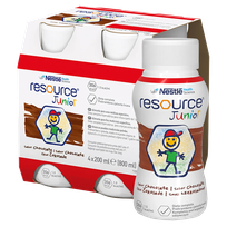 NESTLE Resource Junior ar šokolādes garšu, 200 ml, 4 gab.