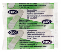 OLKO  2.5 x 7.2 cm baktericīdais plāksteris, 2 gab.