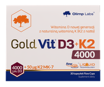OLIMP LABS Gold Vit D3 + K2 4000SV + 50 mcg kapsulas, 30 gab.