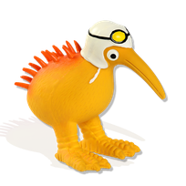 KIWI WALKER Whistle, Ar Baltu Ķiveri, One Size, Oranža, Lateksa rotaļlieta, 1 gab.