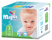 MAGICS Flexidry Midi 3 (6-10 kg) autiņbiksītes, 36 gab.