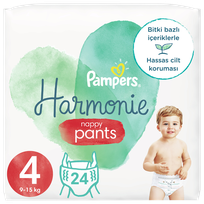 PAMPERS Harmonie Nappy Pants 4 (9-15 kg) autiņbiksītes, 24 gab.