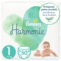 PAMPERS Harmonie 1 (2-5 kg) autiņbiksītes, 50 gab.