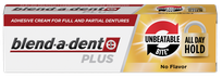 BLEND-A-DENT Plus Unbeatable Bite, No Flavor fiksācijas krēms zobu protēzēm, 40 g