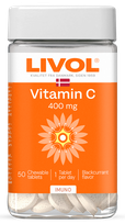 LIVOL  Extra Vitamīns C 400 mg košļājamās tabletes, 50 gab.