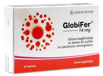 GLOBIFER 14 mg tabletes, 40 gab.