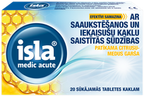 ISLA Medic Acute Ar Citrusu-Medus Garšu sūkājamās tabletes, 20 gab.