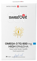 SWISS OVIT  Omega3 TG 600 mg Zivju Eļļa mīkstās kapsulas, 30 gab.