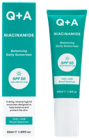 Q+A Niacinamide Balancing SPF50 saules aizsarglīdzeklis, 50 ml