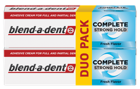 BLEND-A-DENT Complete Strong Hold, Fresh Flavor (1+1) fiksējošs krēms zobu protēzēm, 47 g
