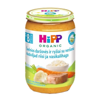 HIPP dārzeņi ar rīsiem, teļa gaļa, no 8 mēnešiem biezenis, 220 g