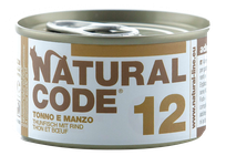 NATURAL CODE 12 Tuncis Un Liellops konservi kaķiem, 85 g