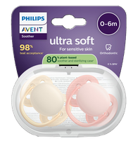 PHILIPS Avent Ultra Soft 0-6 m māneklītis, 2 gab.