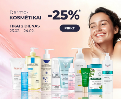 Dermo kosmētikai -25%. Tikai 2 dienas!