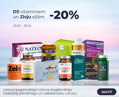 D vitamīniem un zivju eļļām -20%