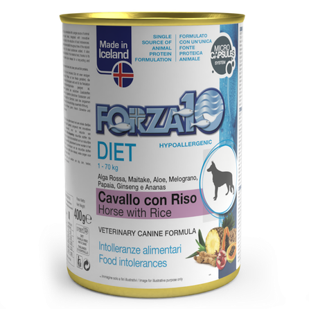 FORZA10 Diet Zirgs Ar Rīsiem mitrā barība, 400 g