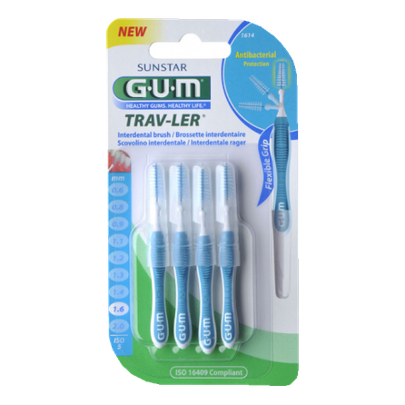 GUM Trav-Ler 1,6 mm zobstarpu birstīte, 6 gab.