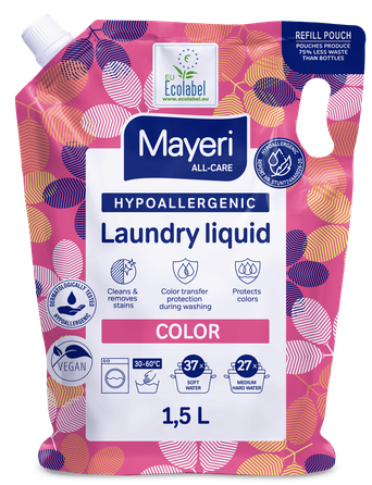 MAYERI Hipoalerģisks Color Refill šķidrais veļas mazgāšanas līdzeklis, 1500 ml