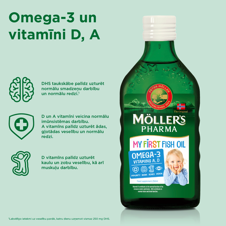 MOLLERS Baby My First Fish Oil Zivju Eļļa šķidrums, 250 ml
