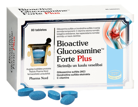 BIOACTIVE Glucosamine Forte Plus tabletes, 80 gab.