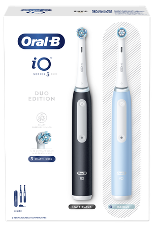 ORAL-B  iO3 Duo Matt Black + iO3 Ice Blue elektriskā zobu birste, 2 gab.