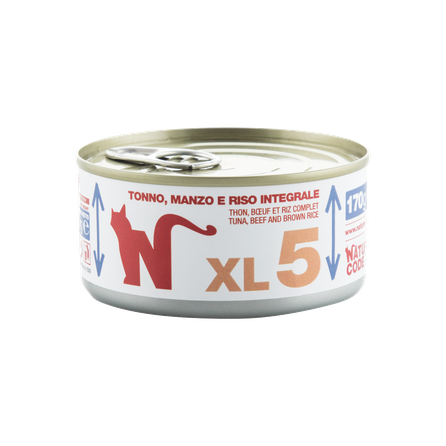 NATURAL CODE XL5 Tuncis, Liellops Un Brūnie Rīsi mitrā barība, 170 g