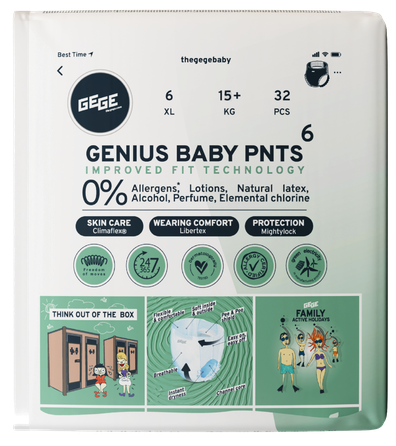 GEGE Genius Baby PNTS (15+ kg) XL 6 biksītes, 32 gab.