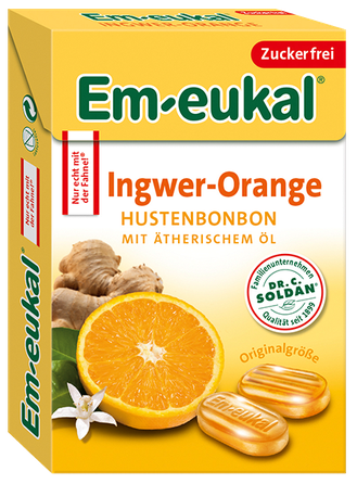 DR. SOLDAN Ginger and Orange sugar-free, kastītē konfektes, 50 g