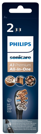 PHILIPS Sonicare A3 Premium All-in-One (black) elektriskās zobu birstes uzgaļi, 2 gab.