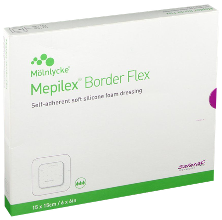 MEPILEX  Border Flex 15 x 15 cm plāksteris, 5 gab.