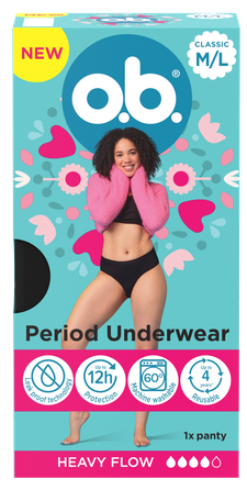 O.B. M/L menstruālās biksītes, 1 gab.