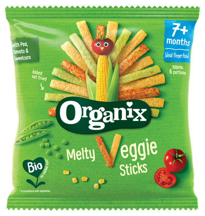 ORGANIX Bio Ar Dārzeņiem, 7M, Kukurūzas  nūjiņas, 15 g