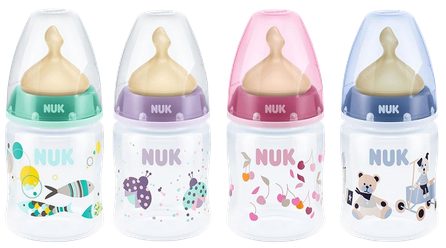 NUK First Choice ar lateksa knupīti (0-6mēn.), 150 ml pudelīte, 1 gab.