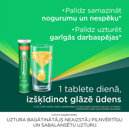 BERROCA Energy putojošās tabletes, 30 gab.