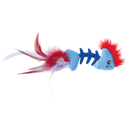 PETSTAGES Feather Fish Bone Zila rotaļlieta, 1 gab.