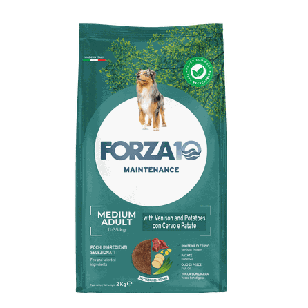 FORZA10 Maintenance Medium Adult Ar Briedi Un Kartupeļiem, Suņiem sausā barība, 2 kg