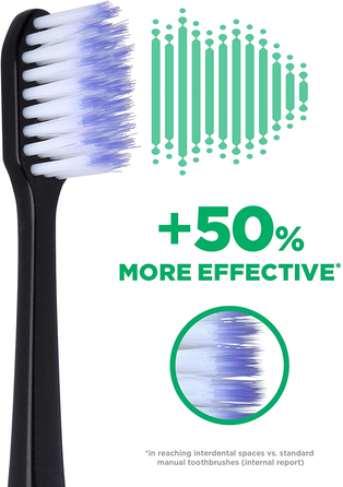 GUM Sonic Daily Soft Black elektriskās zobu birstes uzgaļi, 2 gab.