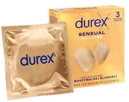 DUREX Sensual No Latex prezervatīvi, 3 gab.