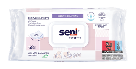 SENI Care Ph 5,5 mitrās salvetes, 68 gab.