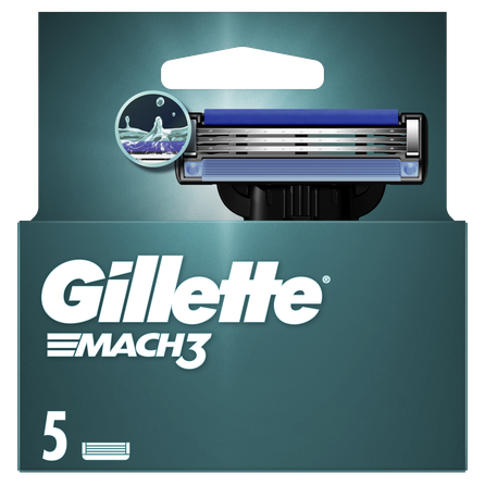 GILLETTE Mach3 skuvekļu maināmās kasetnes, 5 gab.