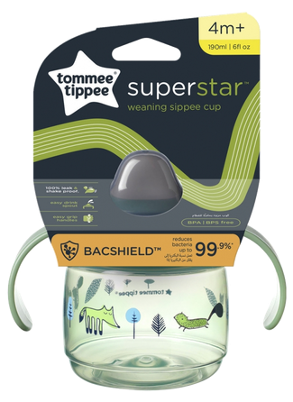 TOMMEE TIPPEE Weaning Sippee, 4m+, green mācību krūzīte, 190 ml
