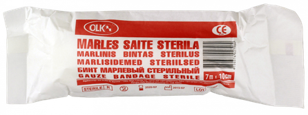 OLKO  sterila, 10 cm x 7 m marles saite, 1 gab.