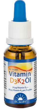 DR.JACOBS D3 K2 vitamīni pilieni, 20 ml
