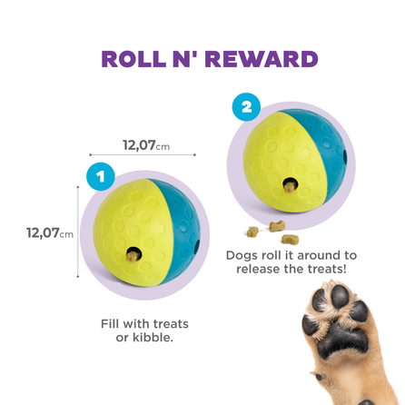 OUTWARD HOUND Puzle Treat Tumble, Zila, S rotaļlieta, 1 gab.