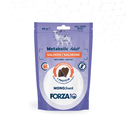 FORZA10 Monosnack Metabolic Adult Lasis, Suņiem gardumi, 80 g