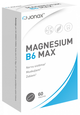 JONAX Magnesium B6 Max tabletes, 60 gab.
